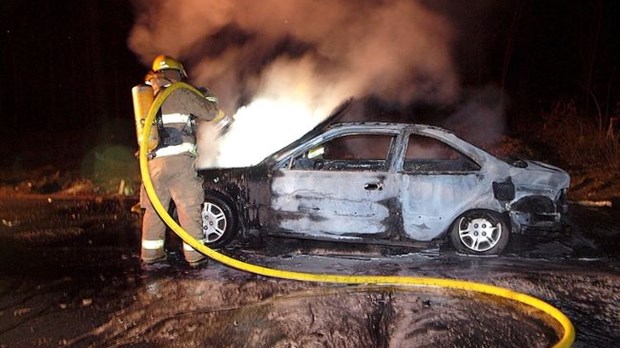 Véhicule volé retrouvé incendié