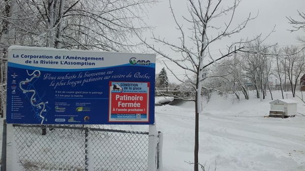 Fermeture de la patinoire sur la rivière l'Assomption