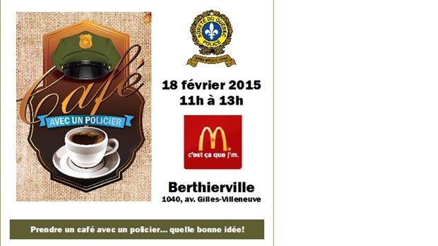 Tenue de l'activité Prendre un café avec un policier à Berthierville