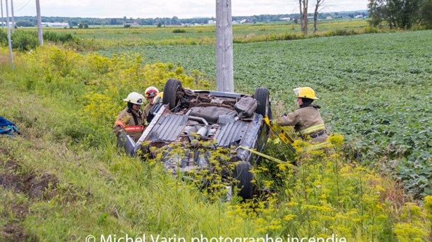 Capotage sur la route 158