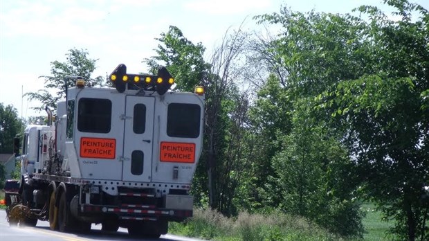 Des travaux de marquage sur les routes de la région de Lanaudière