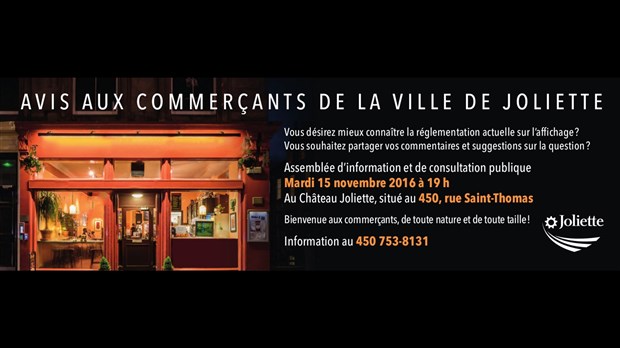 Assemblée d’information pour les commerçants de Joliette