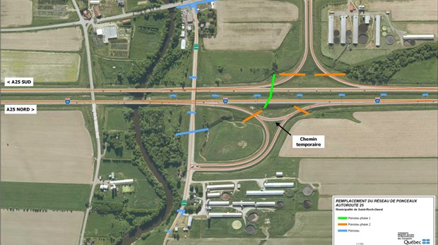 Les travaux vont bon train sur l'autoroute 25 à Saint-Roch-Ouest