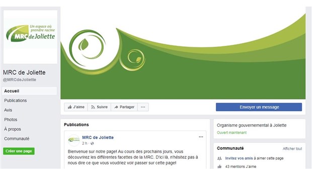 La MRC de Joliette ouvre sa page Facebook