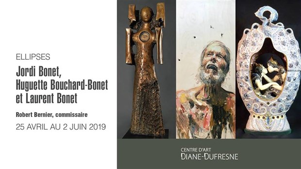 Ellipses : une exposition des artistes Jordi Bonet, Huguette Bouchard- Bonet et Laurent Bonet 