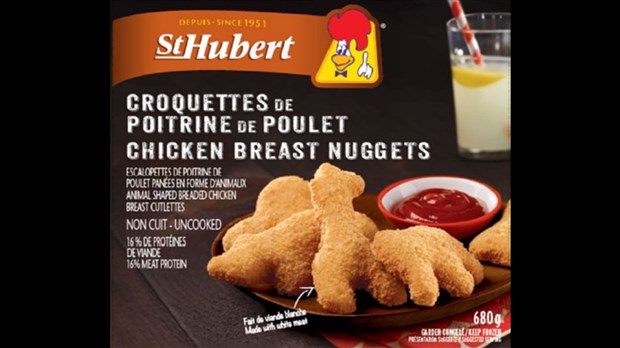 Rappel de Croquettes de poitrine de poulet de marque Saint-Hubert