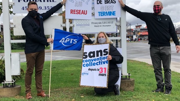 Les membres de l’APTS manifestent leur impatience dans Lanaudière