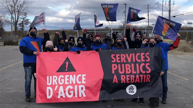Manifestations en appui aux travailleuses et aux travailleurs des services publics