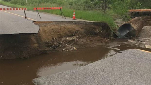 L’affaissement du chemin du Lac-Morgan causé par un barrage de castor