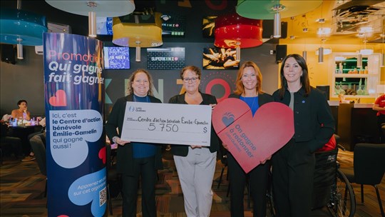 Loto-Québec remet 5 750 $ au Centre d’action bénévole Émilie-Gamelin