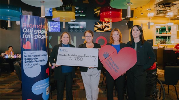 Loto-Québec remet 5 750 $ au Centre d’action bénévole Émilie-Gamelin