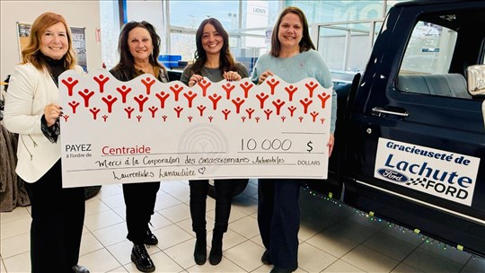La CCALL remet 10 000 $ à Centraide de Lanaudière et des Laurentides